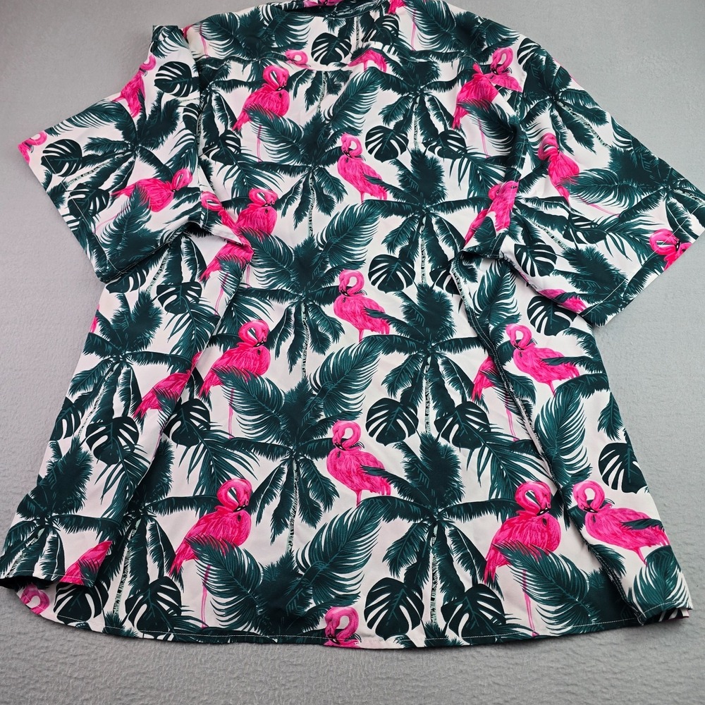 Men 2 Piece Tropical Flamingo Hawaiian Shirt & Shorts 6XL Resort Camp Vacation - Picture 12 of 13